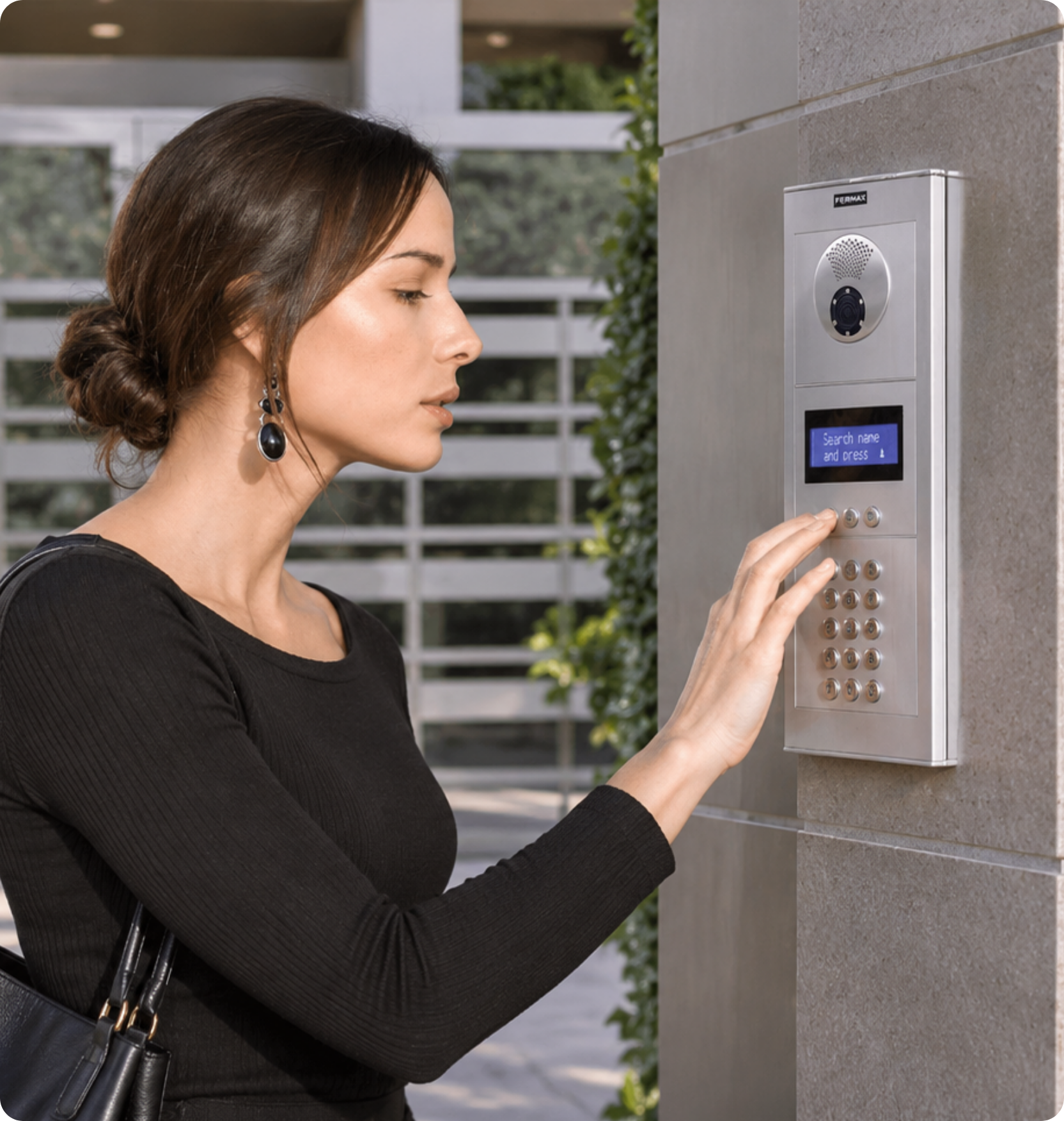 fermax intercom being used