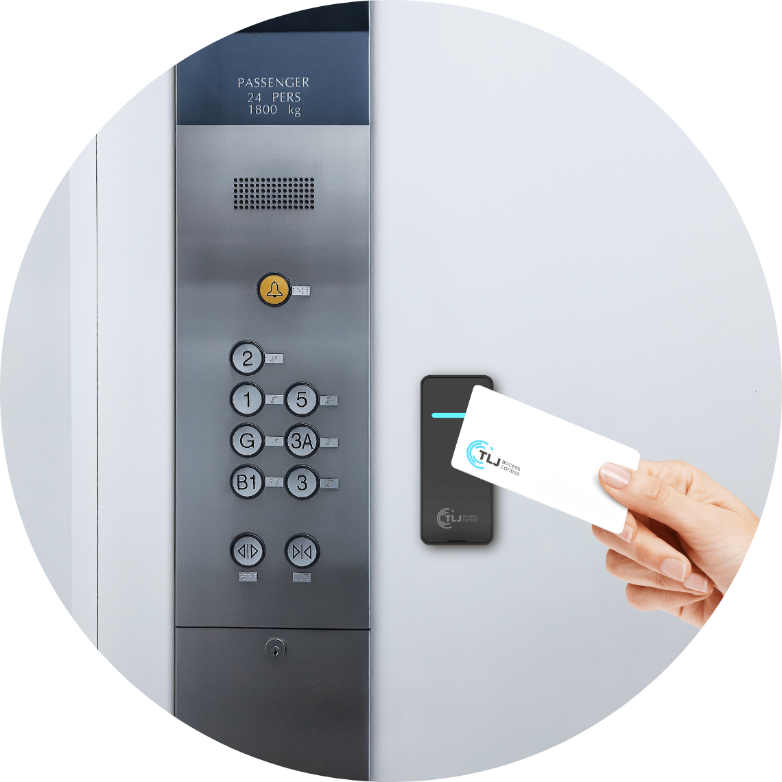 keycard being used in elevator