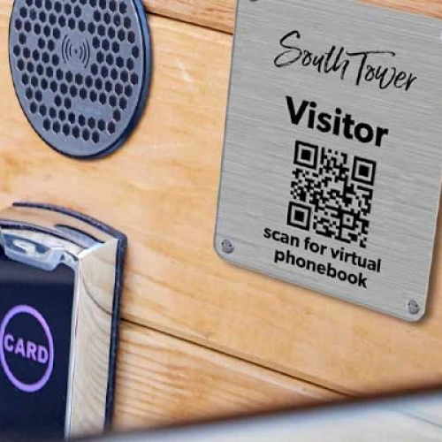 Virtual intercom on wall